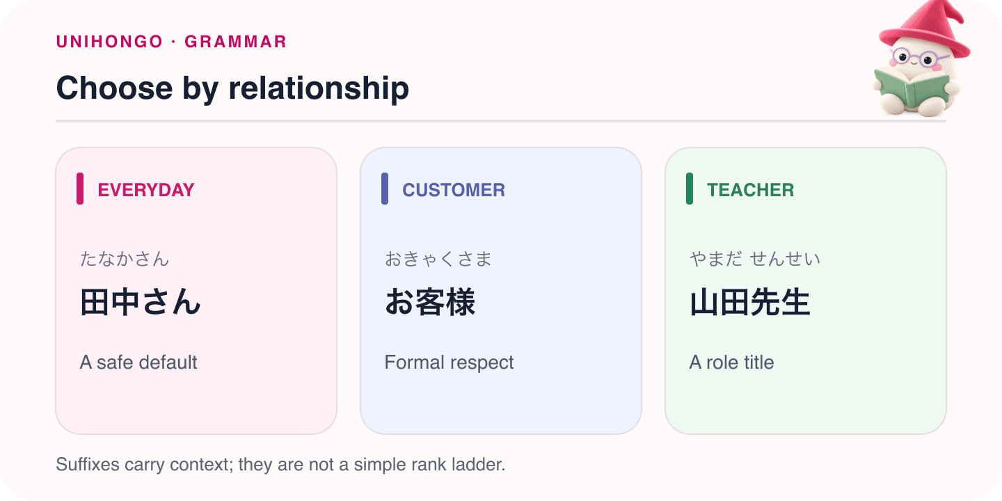 Mocchi illustrates choose by relationship with Japanese examples and hiragana readings.
