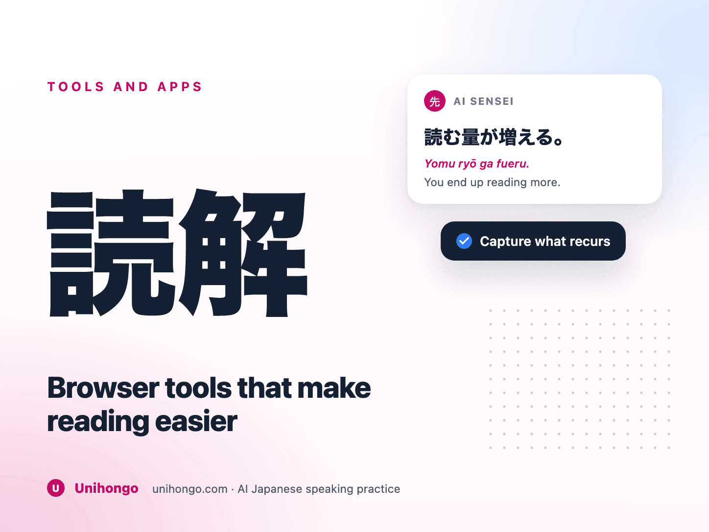 A pop-up dictionary over Japanese text