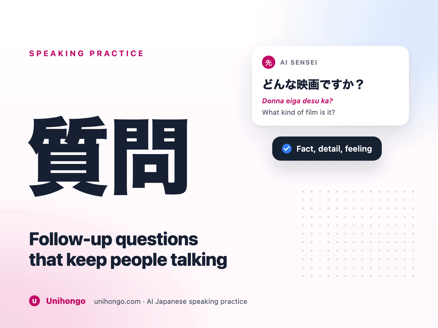 A conversation branching from one question into several follow-ups