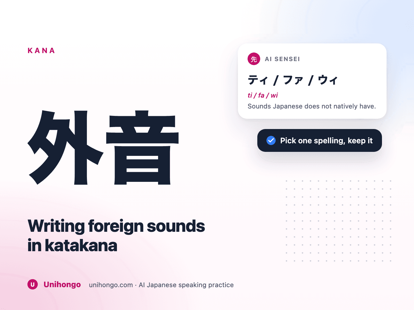 Katakana kombinace používané pro cizí zvuky