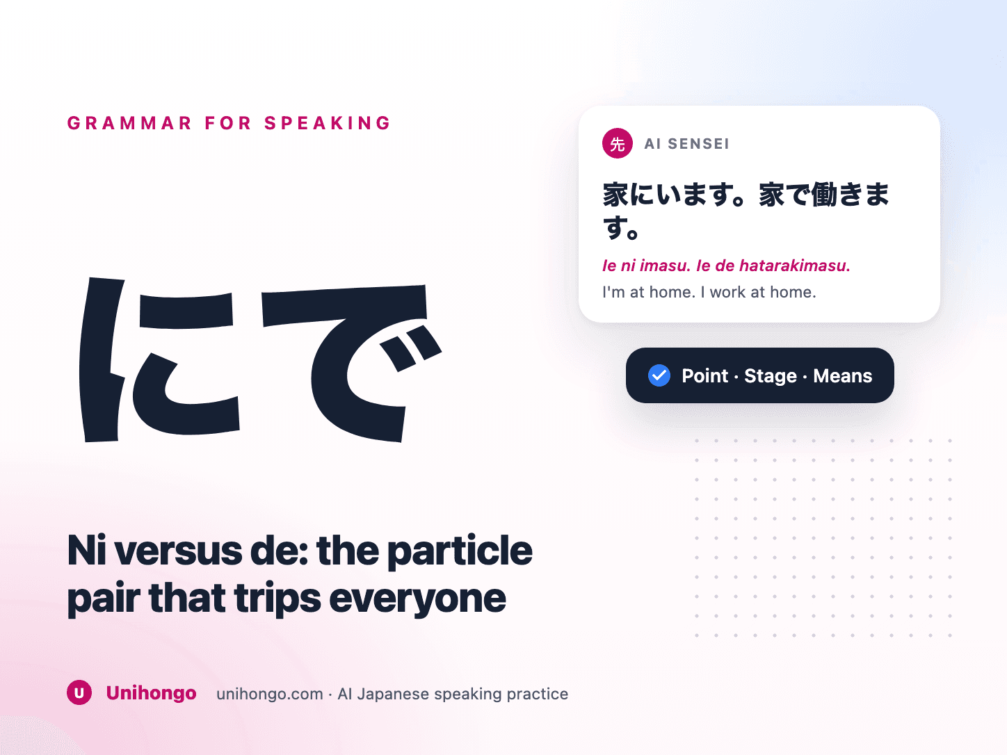 Zwei japanische Partikelkarten mit einem fixierten Punkt und einer Aktionsphase