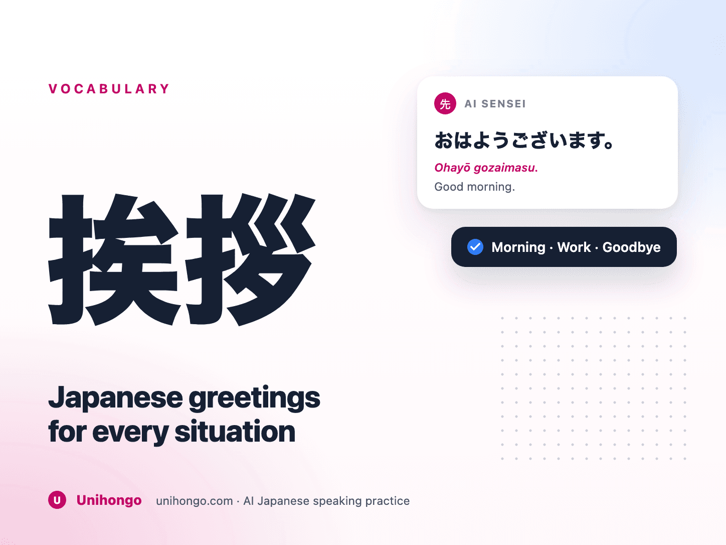 Ihmiset vaihtavat japanilaisia terveisiä päivittäisissä ja työtilanteissa