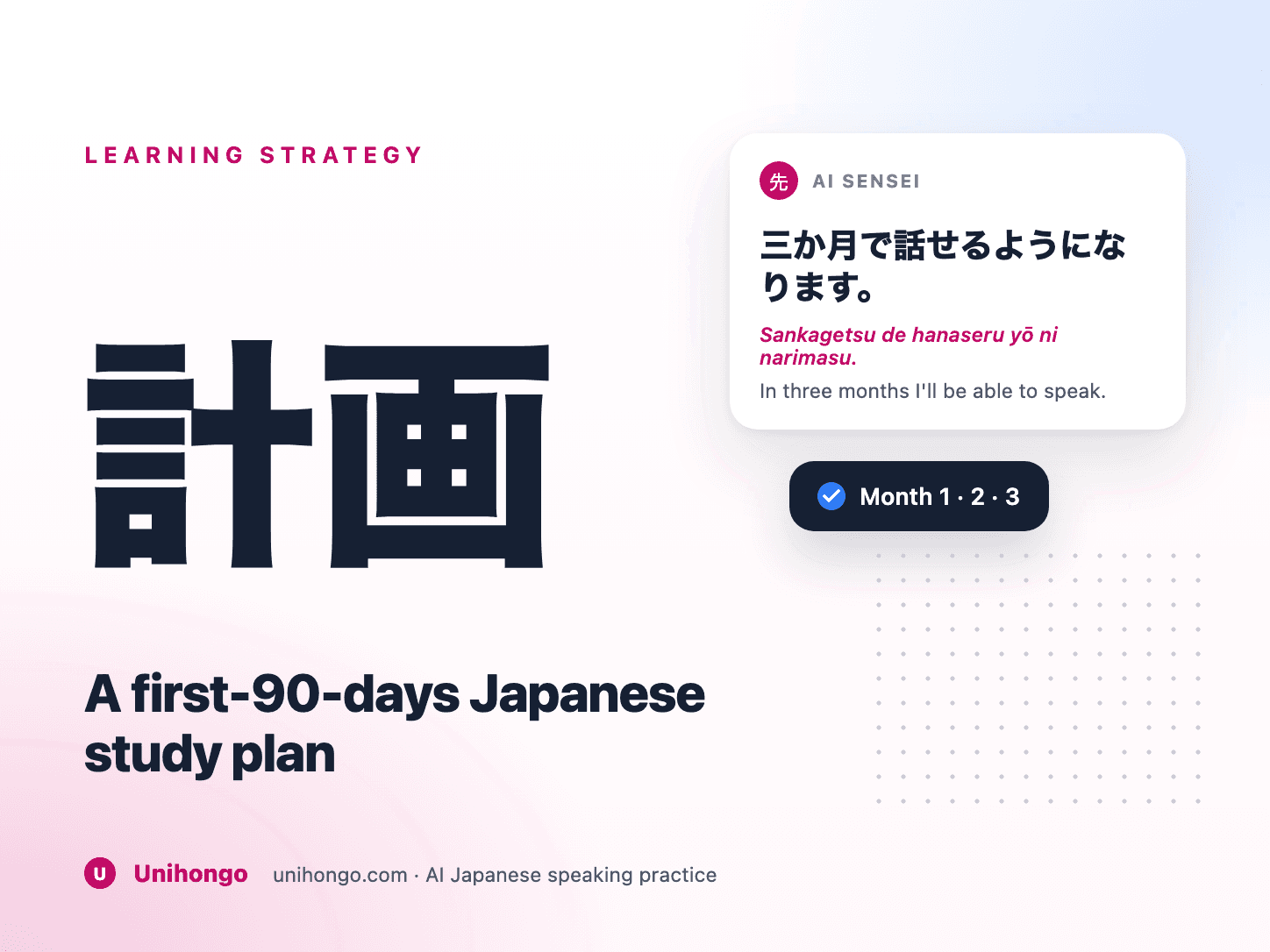 A thirteen-week wall planner with Japanese study milestones marked