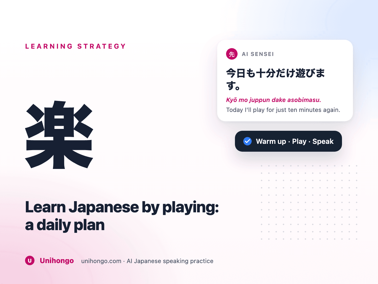 Päivittäinen ajastin puhelimen vieressä ja näyttää japanin sanastopelin ja luokkahuonekohtauksen