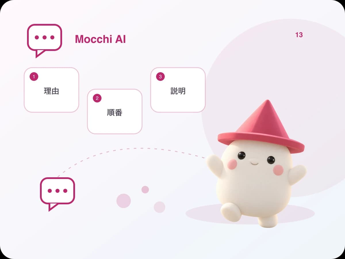 Mocchi pomáhá studentovi spojit dvě krátké japonské myšlenky do každodenního vysvětlení